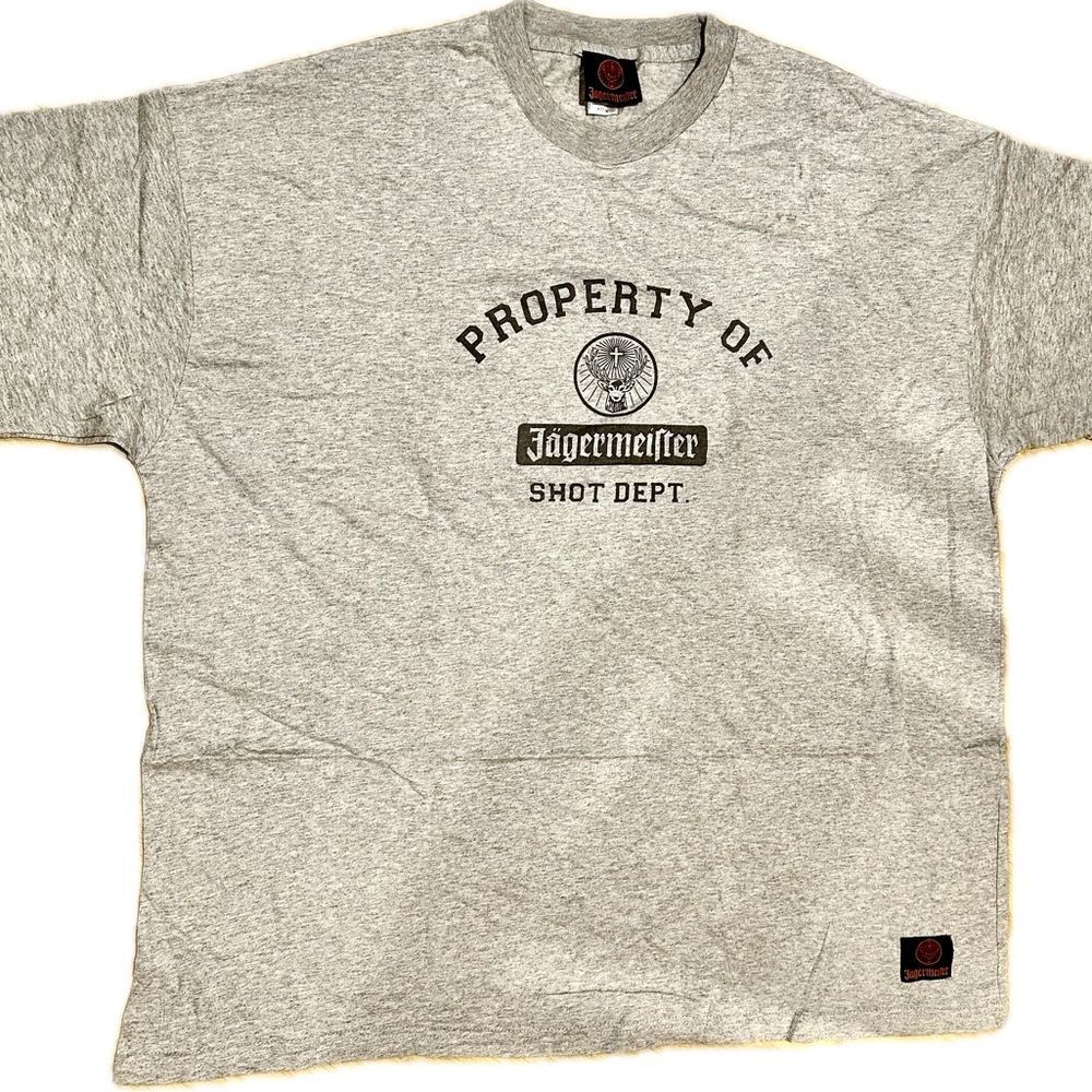 NEW! "Property of Jagermeister" Men's grey T-shirt‎ Vintage NOS XXXXL